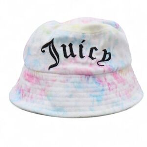 Juicy Couture Bucket Hat Womens OSFA Tie Dye Terry Cloth Y2K Crown Logo